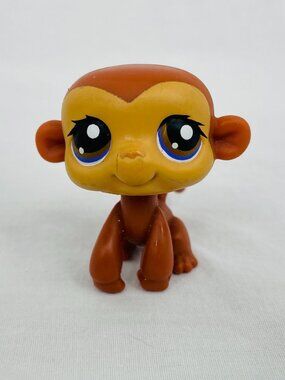 LPS Retired Generation One Brown Monkey with Blue Brown Eyes with Lashes #189